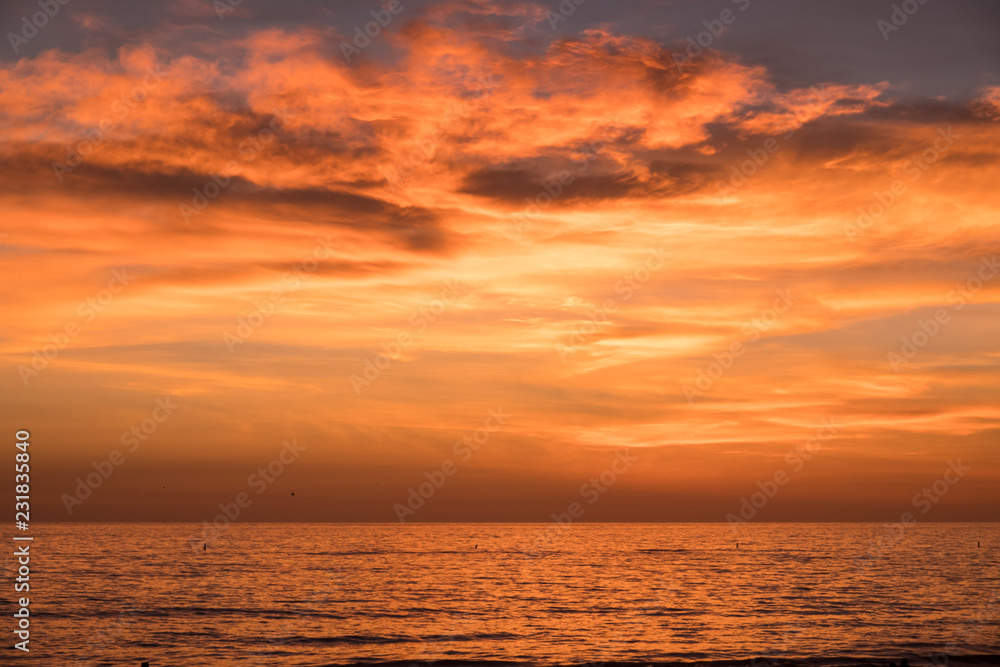sunset over the sea Santa Monica