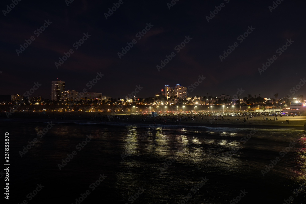night view of Santa Monica