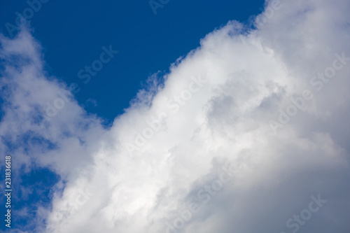 Textured clouds in the blue sky