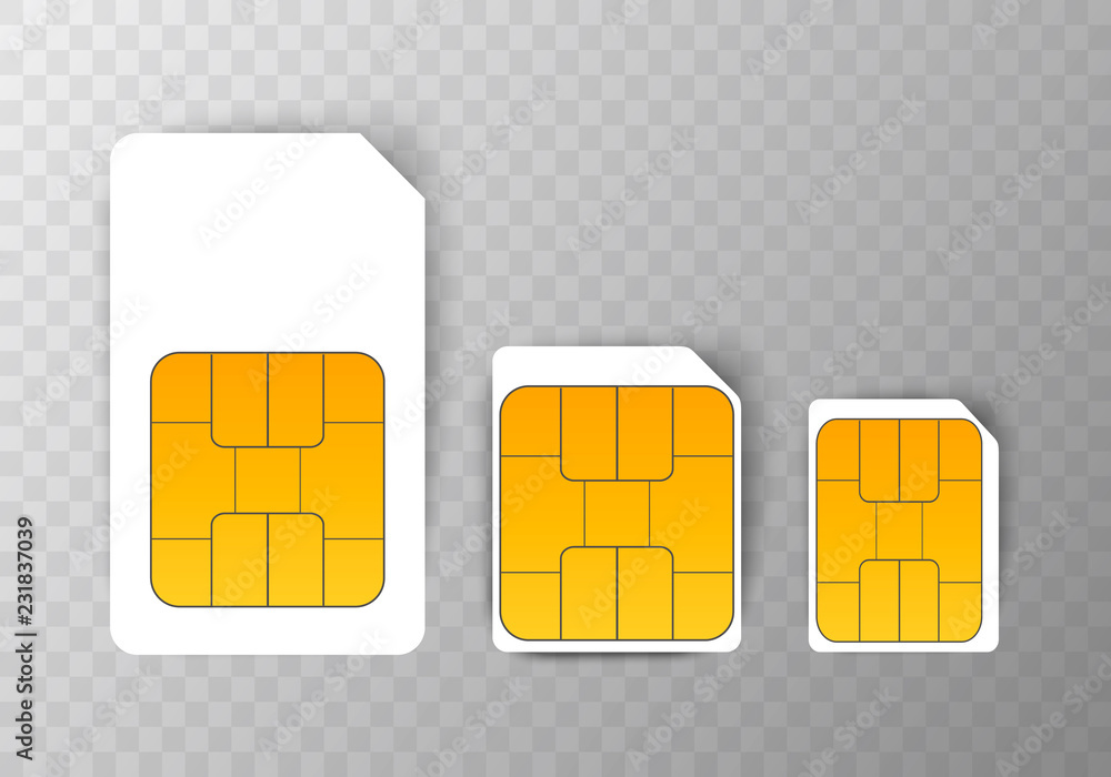 Sim Card mobile Cellular Phone Chip. Vector Isolated on Background eps10 Sim Card mobile Cellular Phone Chip. Vector Isolated on Background eps10