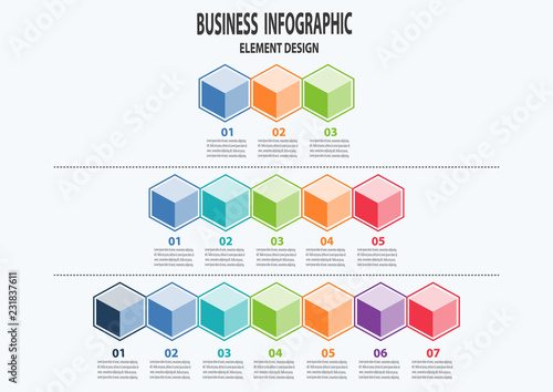 Set of business infographic can be used for workflow layout, diagram, number options, web design, parts, steps or processes. Vector Eps 10