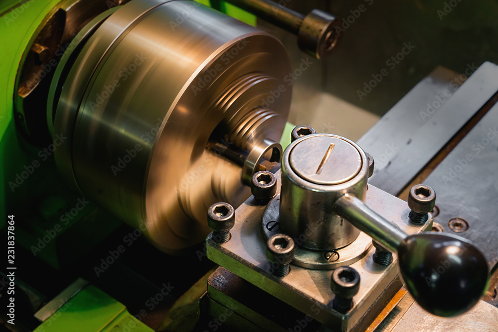 Fototapeta premium Metal lathe at work