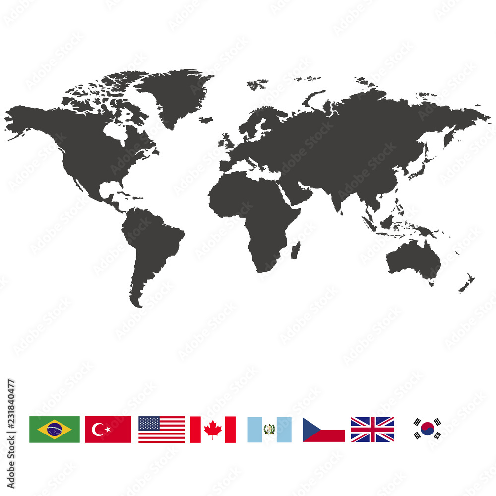 world map with country flags. world map Stock Vector | Adobe Stock