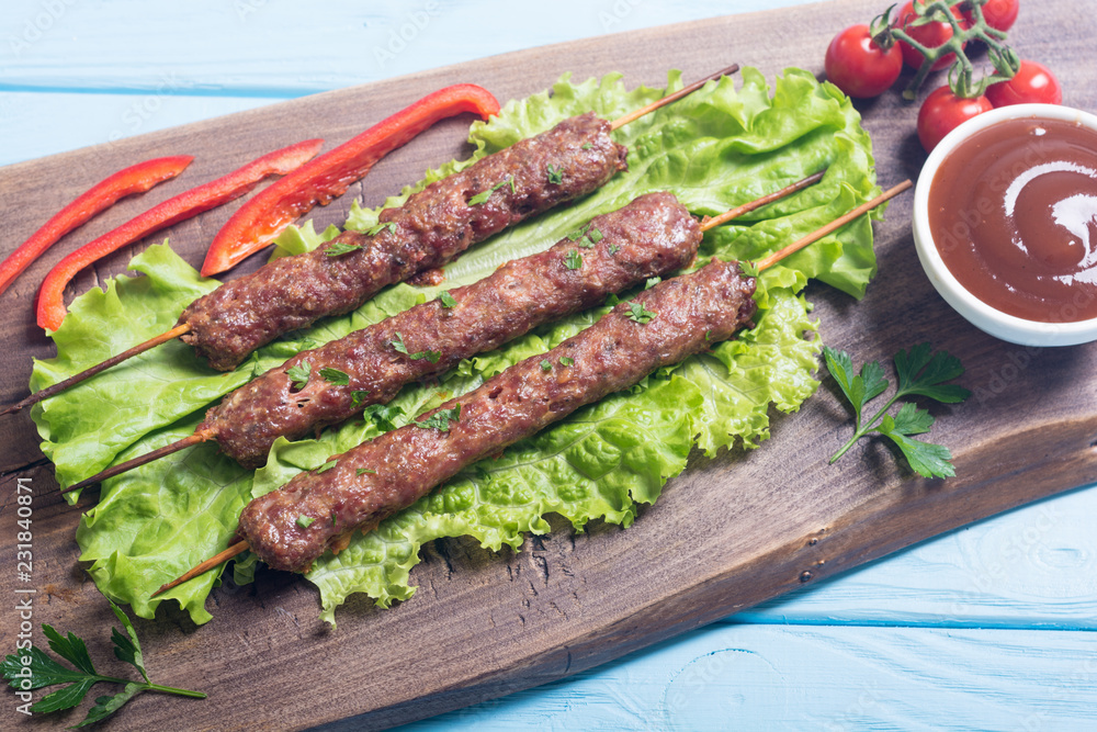 Shish kebab or lula-kebab