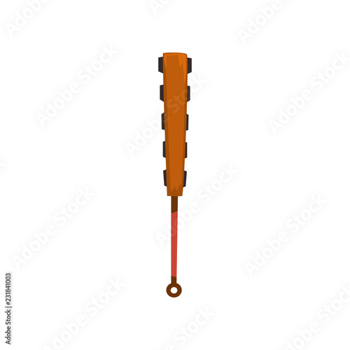 Macuahuitl Maya civilization weapon, American tribal culture element vector Illustration on a white background