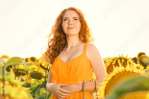 Beautiful redhead woman in ...