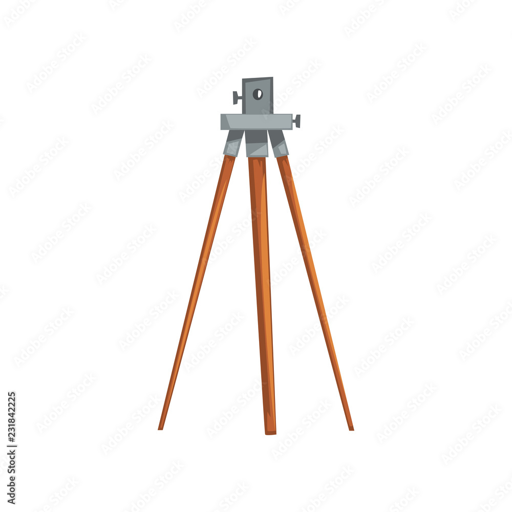 Geodetic leveling instrument, geological or mining industry equipment vector Illustration on a white background Geodetic leveling instrument, geological or mining industry equipment vector Illustration on a white background