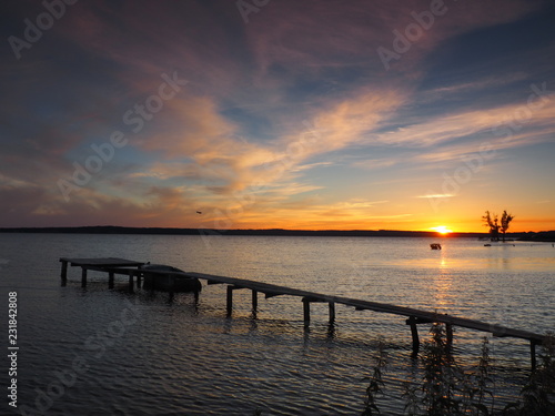 Sunset. On the big river. Summer. Russia  Ural  Perm region