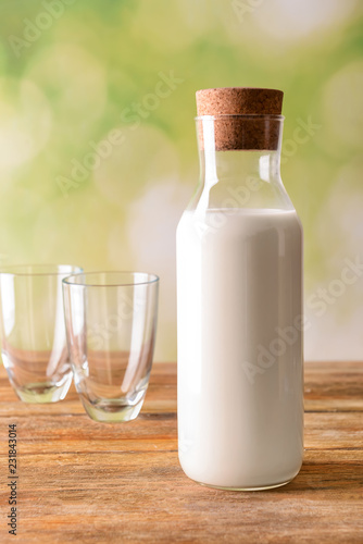 Fresh Milk Bottle and Glass...