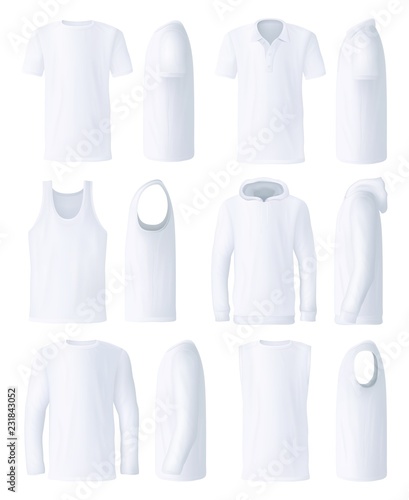 Male top clothes templates, side and front views