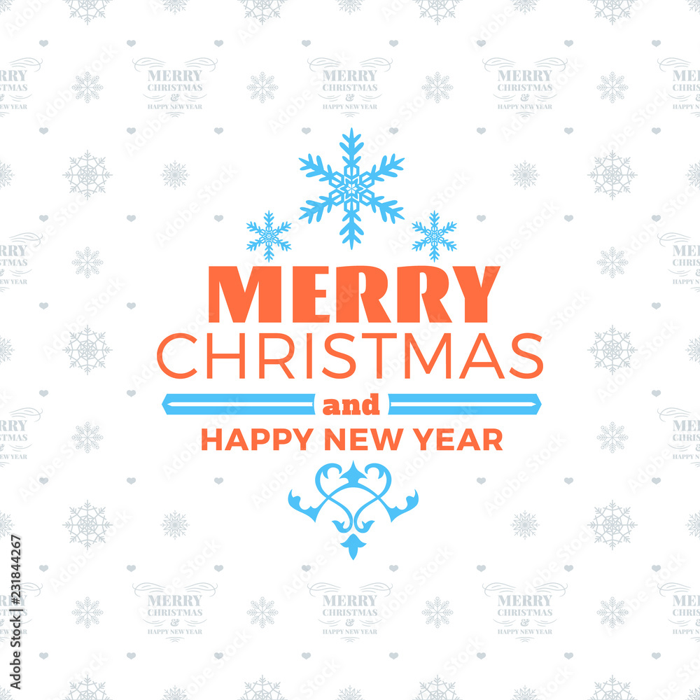 Merry Christmas and Happy New Year. Retro design on seamless background. Vector background for wrapping paper or greeting card Merry Christmas and Happy New Year. Retro design on seamless background. Vector background for wrapping paper or greeting card