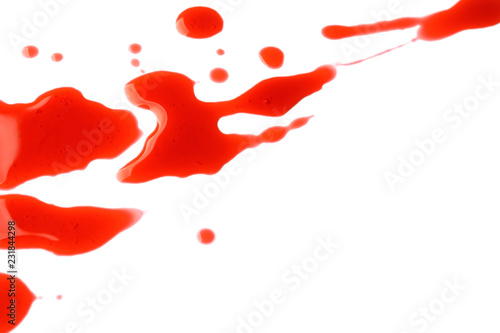 Blood splashes on white bac...