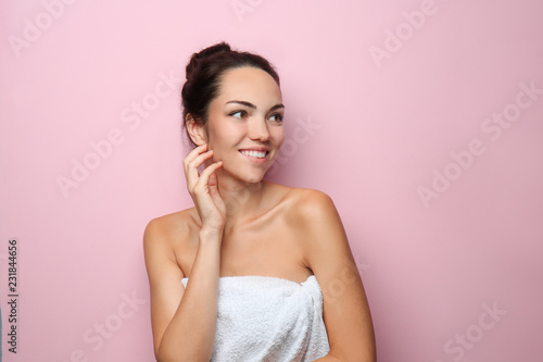 Beautiful young woman wrapp...