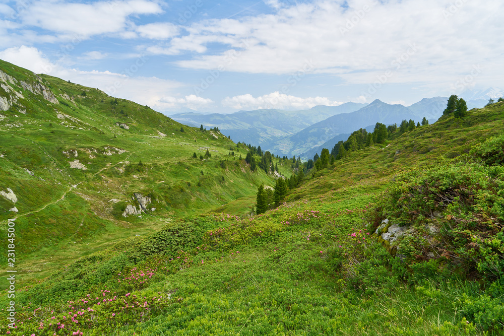 Landschaft Panorama in den Bergen der Alpen