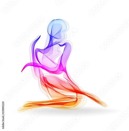 Woman dancer, ballerina, elegant silhouette