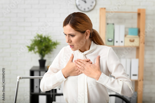 Woman having panic attack a...