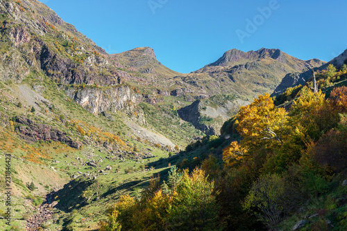 Hecho valley in Pyrenees mountains, Huesca, Spain