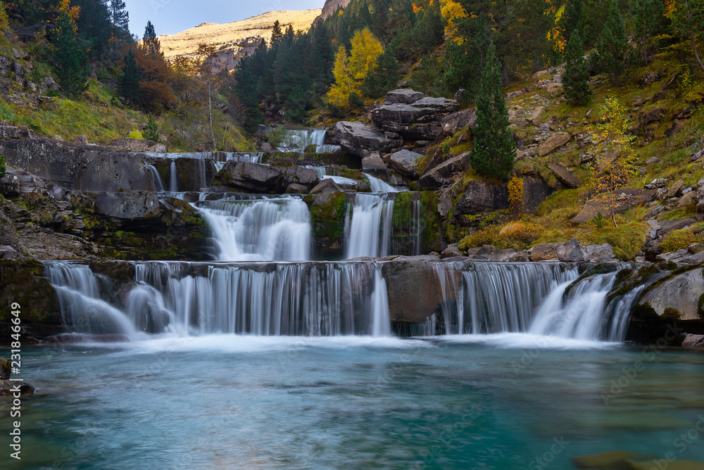Obraz premium Gradas De Soaso, Falls on Arazas River , Ordesa National Park, Huesca, Spain