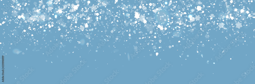Christmas Banner Background with Snowflakes - obrazy, fototapety, plakaty 