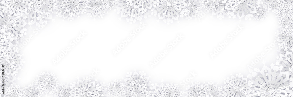 Christmas Paper Snowflakes Border