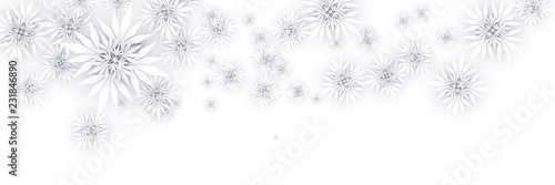 Abstract Christmas Background with White Paper Snowflakes © LayerAce.com