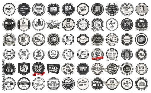 Retro vintage badges and labels collection 