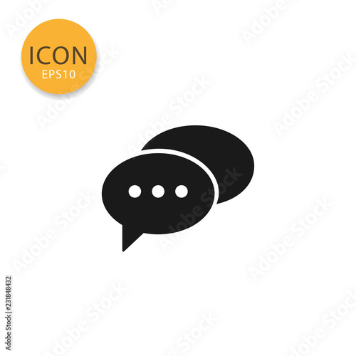 Speech bubbles icon isolated flat style.