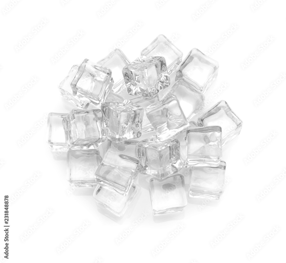 Ice cubes on white background Ice cubes on white background