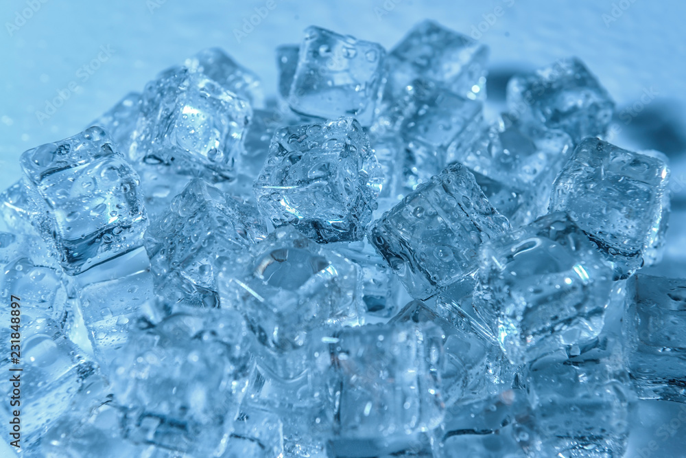 Ice cubes on color background Ice cubes on color background