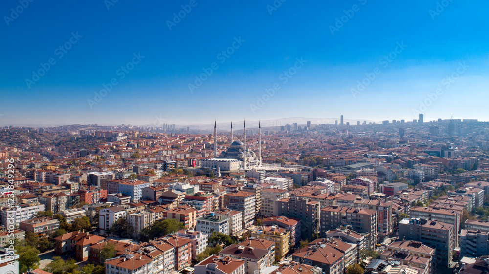 Aerial view of Ankara in Turkey