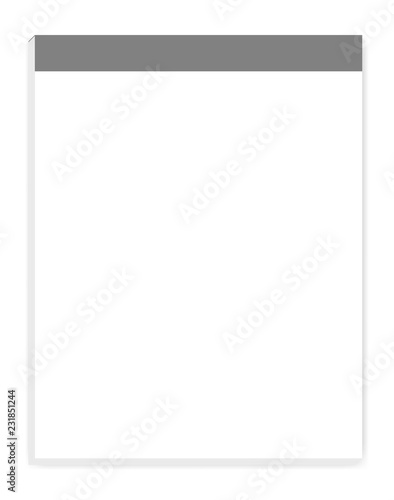 White blank paper block with tear off clear sheets, vector template