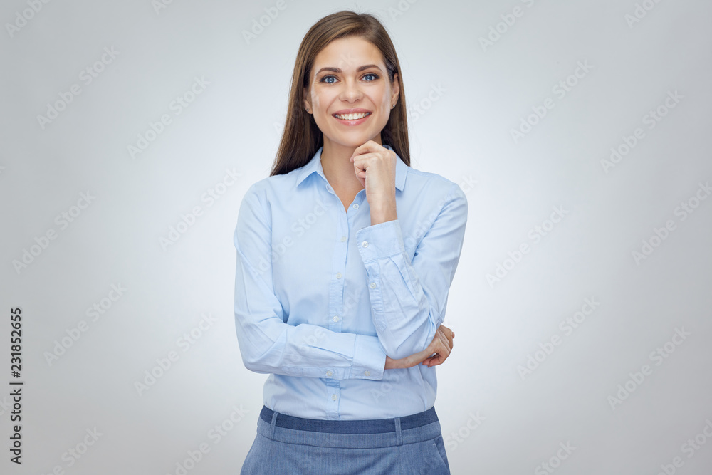 Happy woman with toothy smile and positive emotion. Happy woman with toothy smile and positive emotion.