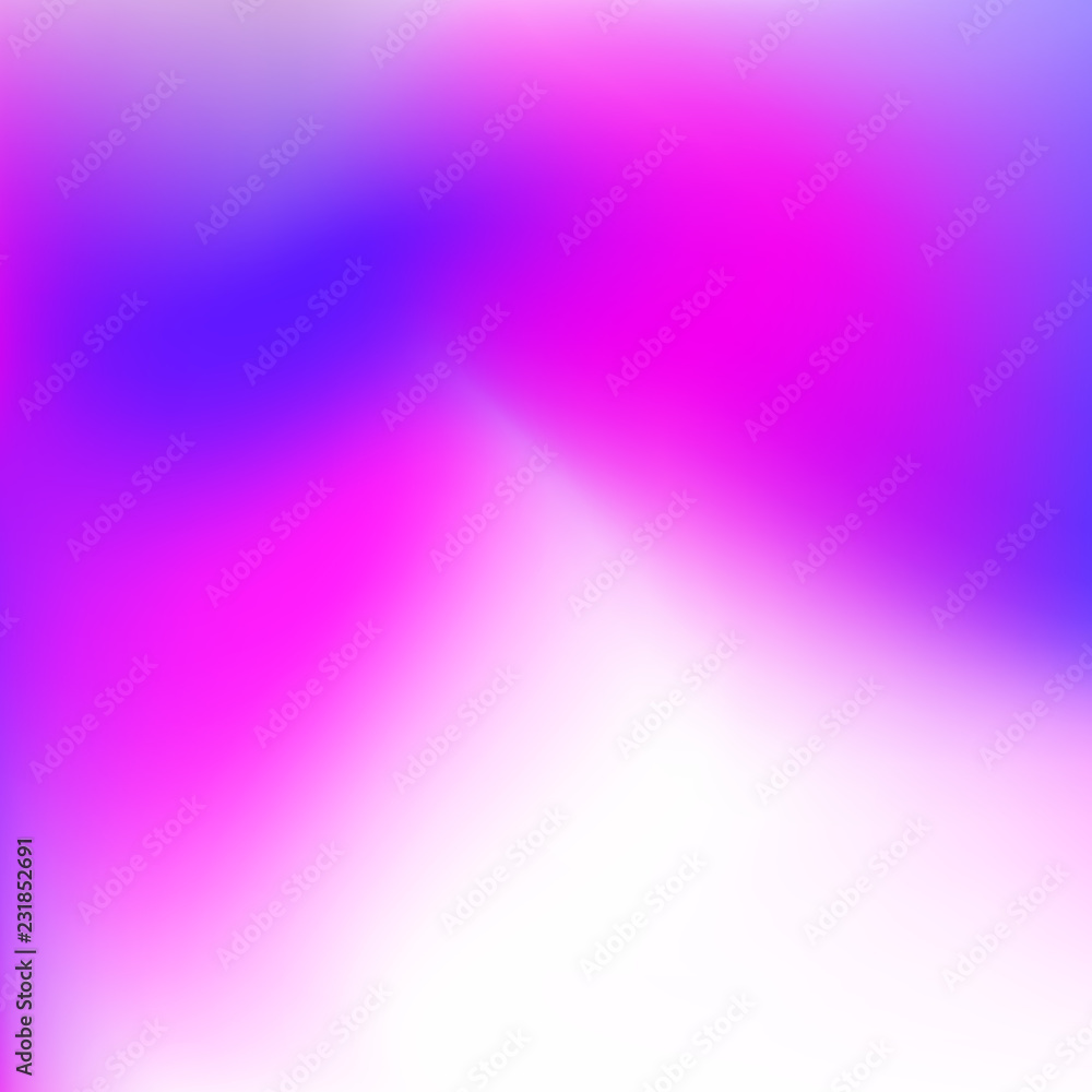 Multicolored blurred vector background. Vibrant hues of white, magenta, purple, blue gradient. Abstract neon spotted pattern. Art bright template for modern creative design. EPS10 illustration