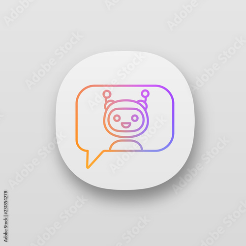 Chatbot in speech bubble app icon