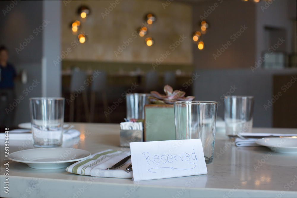 Restaurant Table Setting And Reserved, High End Table Settings