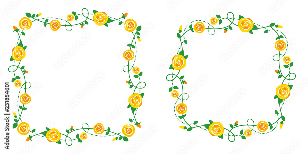 yellow roses, decoration frame. yellow roses, decoration frame.