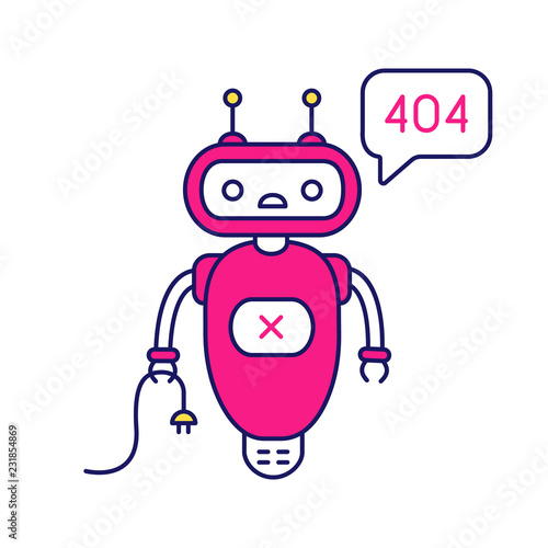 Not found error chatbot color icon