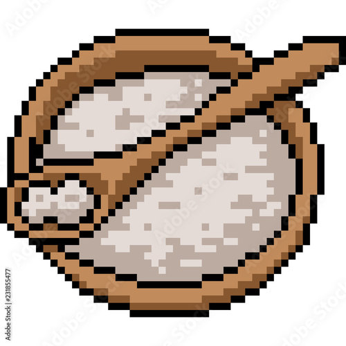 vector pixel art rice bowl