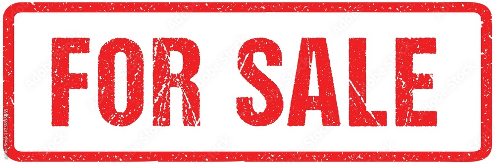 For Sale Rough Letters Sign Typography Isolated on White. Red Ink Grunge Rubber Stamp For Sale Rough Letters Sign Typography Isolated on White. Red Ink Grunge Rubber Stamp