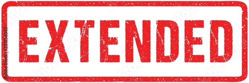 Extended Red Seal Seal Rough Letters Isolated on White. Red Ink Grunge Rubber Stamp Imitation Effect.