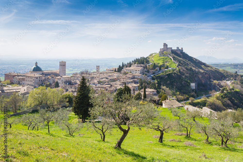 Assisi Panorama - obrazy, fototapety, plakaty 