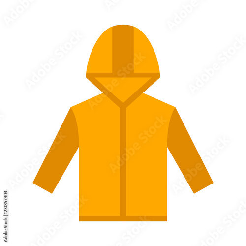 Raincoat flat icon on isolated white transparent background.