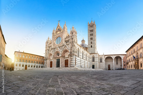 Siena Cathedral (Duomo di Siena) on sunrise, Tuscany, Italy