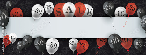 Sale Balloons Percents Header Wallpaper Ornaments