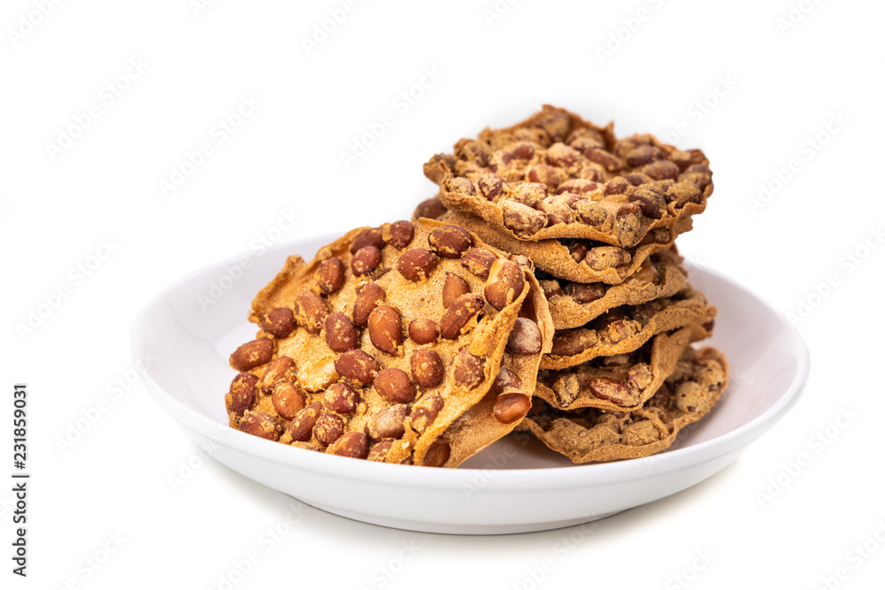 Rempeyek , fried cracker with peanut popular in Malaysia and Indonesia Rempeyek , fried cracker with peanut popular in Malaysia and Indonesia