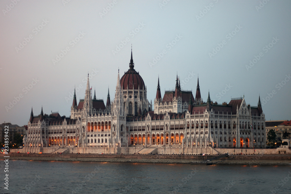 Sunset in Parlament, Budapest
