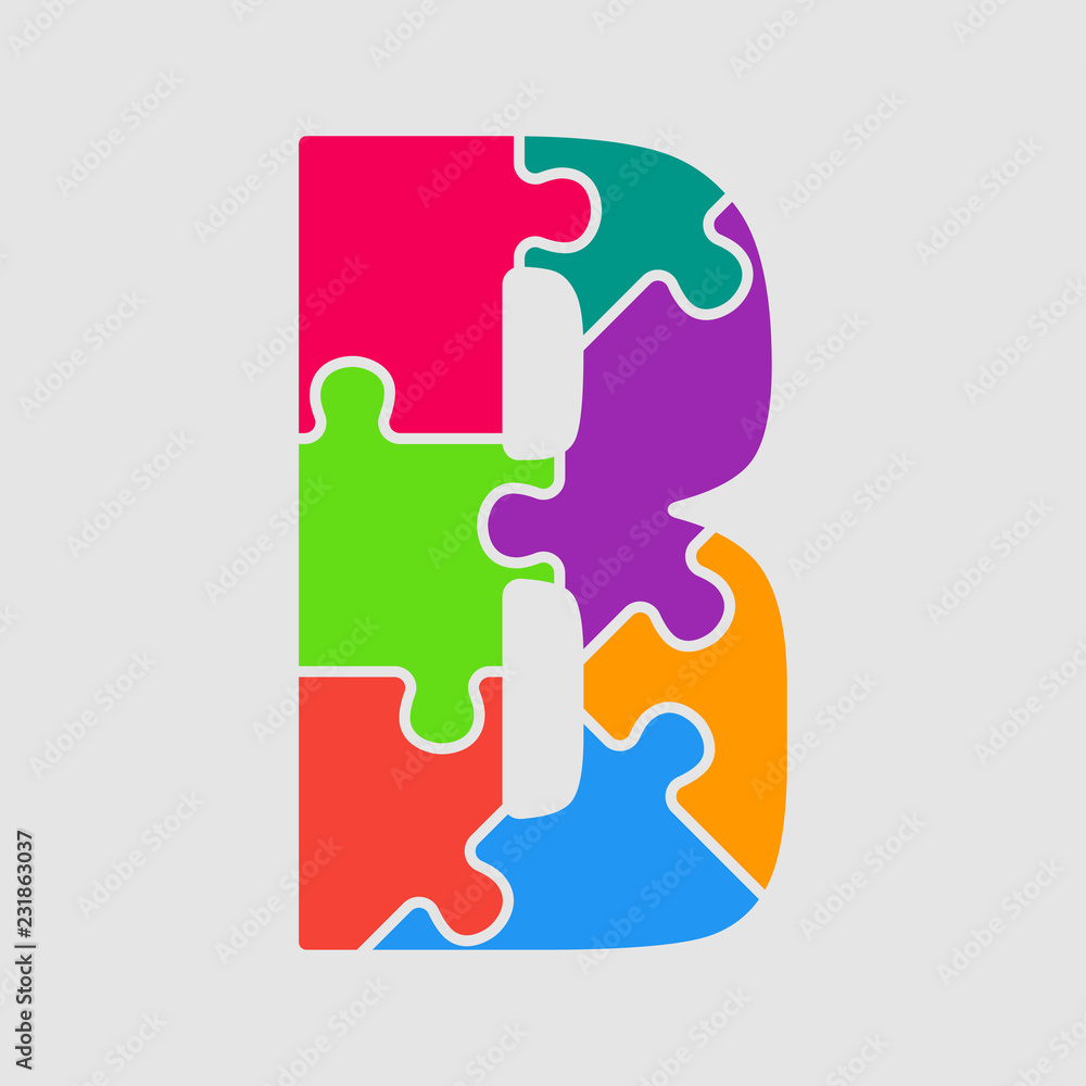 Vector Puzzle Jigsaw Letter - B. Puzzle Pieces. Vector Puzzle Jigsaw Letter - B. Puzzle Pieces.