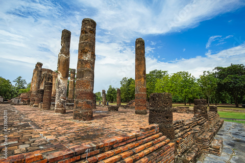 Ancient ruined Wat Chetuphon Luang in Sukhothai