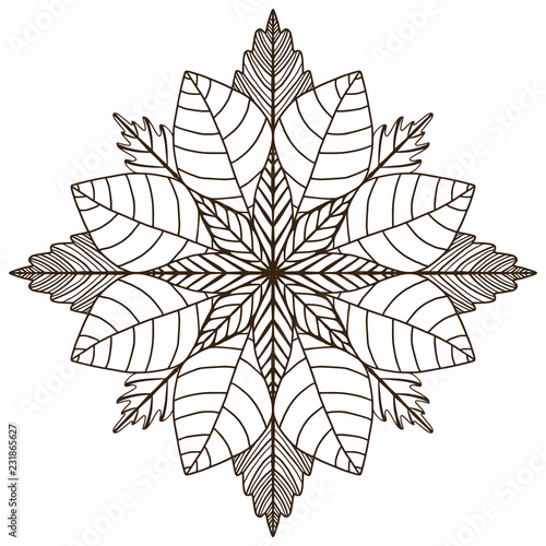 Ornamental Mandala. Tattoo art design. Carpet ornament flower. Vector for adult coloring page. Interior mandala print.