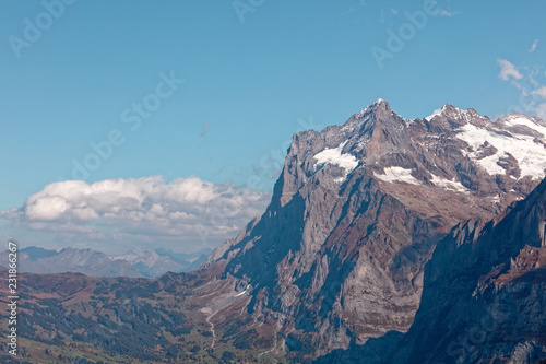 Views of Wetterhorn massif from Grindelwaldblick restaurant - Kleine Scheidegg, Jungfrau Region, Switzerland